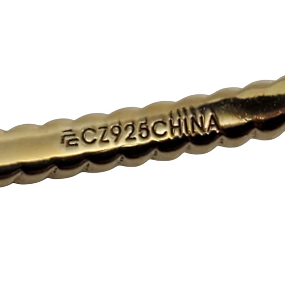 Sterling Silver Gold-Tone Cubic Zirconia Bangle Bracelets Set Of 5 #21290 - Picture 11 of 11